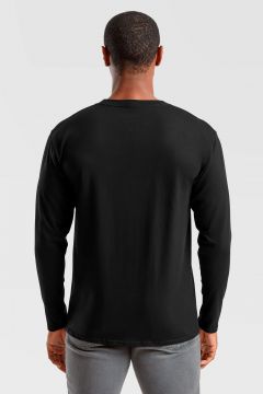 Iconic 195 Pitkähihainen Musta T-Paita 3XL,4XL ja  5XL